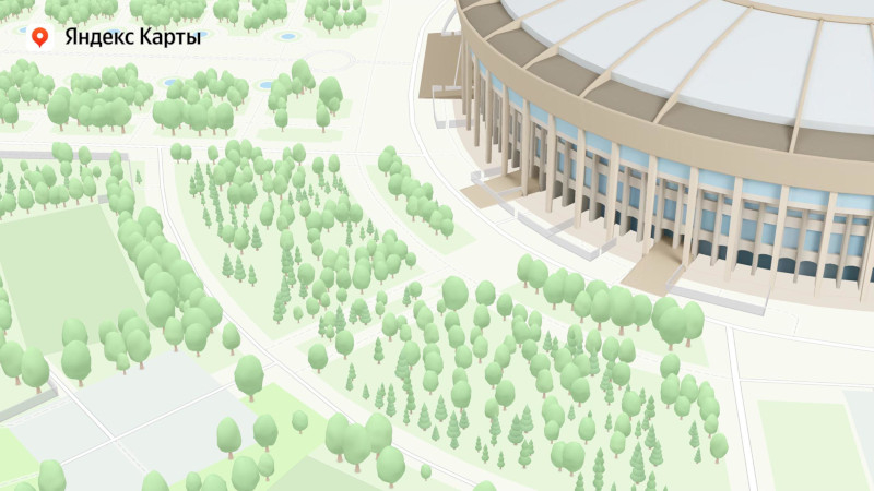 В Яндекс Карты добавили трёхмерные модели скверов и парков